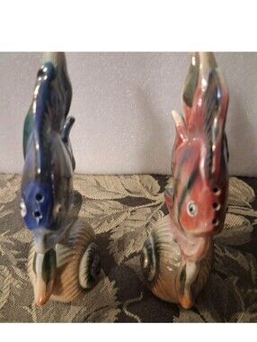 Accents | Rare Vintage Australian Pottery Fish Shell Statue Salt And ...